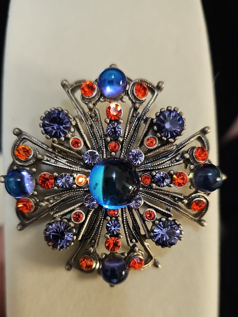 Mandala Star Burst Flower Brooch